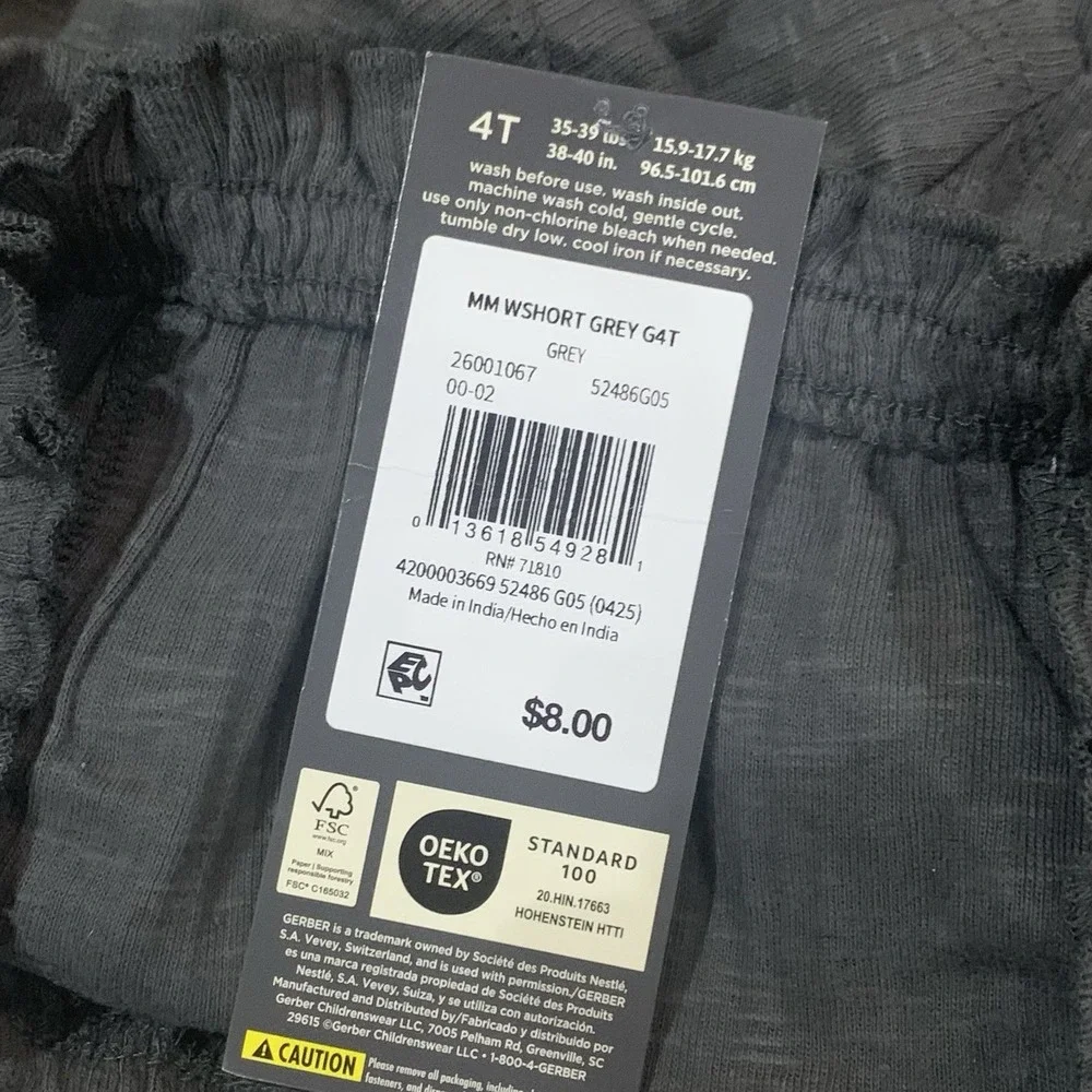 Modern Moments by Gerber Toddler Girl Organic Wide Leg Short 4T New with Tags